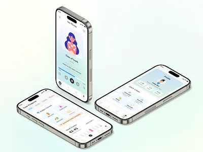 MindfulMe - Mental Health Companion App (Mockup) branding design graphic design homescreen illustration iphone mental health mobile mobile apps mobile mockup mobile screen mockup onboarding profile screen responsive ui ux web design website