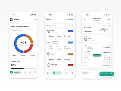 Invoice Dashboard — Mobile App UI card invoice card mobile dashboard dashboard app dashboard mobile invoice invoice app invoice dashboard invoice mobile app light mode mobile list payment mobile app mobile app ui payment details payment details design payment details mobile payment summary payment summary mobile