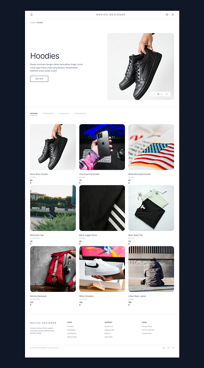 Fashion E-Commerce UI Concept - Minimalist Grid Layout