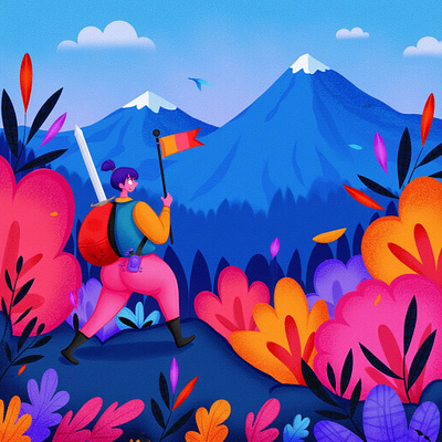 Children Exploring Mountain Illustration ai ai art children concept design digital illustration illustration mountain nature prompting visual art