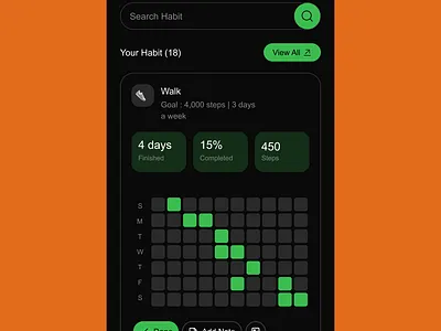 Daily Habit Tracker UI (Dark Mode)