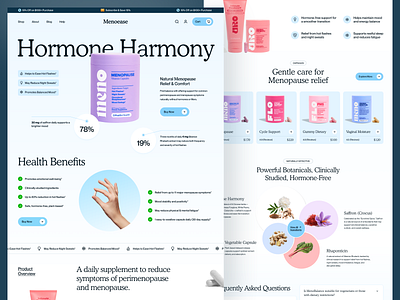 Menoease - Menopause Treatment Supplement Web Design ecommerce health and beauty hormone hormone balance hormone therapy landing page meno meno pause menopause menopause health menopause supplement menopause treatment midlife wellness pregnancy web design website design website designer wellness web design women health website womens health
