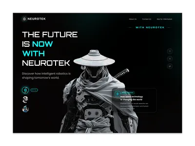 AI & Robotics Website UI (Dark Mode)