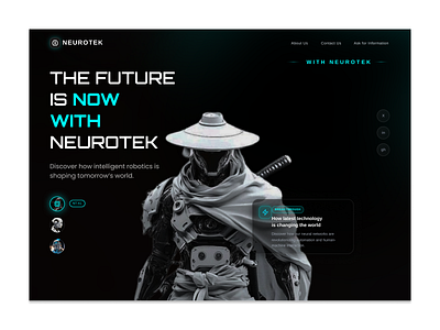 AI & Robotics Website UI (Dark Mode)