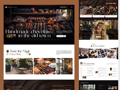 Handmade Chocolate shop cafe - Landing Page Design animation landing page ui webdesign