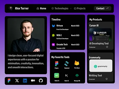 Developer Portfolio – Modern UI Home Page hero section hero section design home page design landing page design portfolio design ui web design