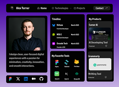 Developer Portfolio – Modern UI Home Page hero section hero section design home page design landing page design portfolio design ui web design