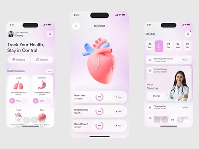 HealSync - Healthcare Mobile App Design animation app app design app interface app screen design doctor scheduling screens healthcare healthcare website interface design mobile mobile app mobile app design mobile ui modern app ui product design ui ux webapp