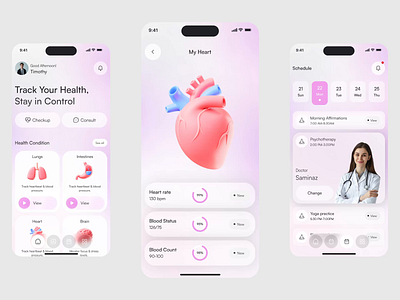 HealSync - Healthcare Mobile App Design animation app app design app interface app screen design doctor scheduling screens healthcare healthcare website interface design mobile mobile app mobile app design mobile ui modern app ui product design ui ux webapp