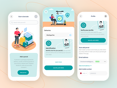 Smart Parcel Delivery Mobile App appconcept cargo cleanui delivery tracking deliveryapp dribbbledesign logistics mobile app mobileapp moderndesign package tracking parcel delivery parceldelivery shipment shipping trackingapp transport ui uidesign ux uxdesign