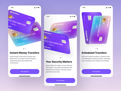 Money Transfer App - Onboarding app design banking app clean design digital wallet app finance app fintech app minimal design mobile onboarding