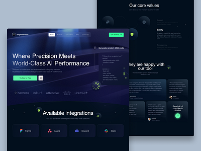 Web design for AI design interface platform product service startup ui ux web website