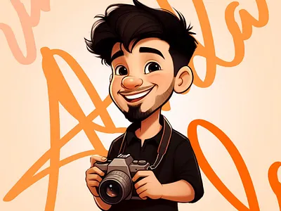 "Meet my creative inspiration 🎨📸. Always ready with a smile branding graphic design