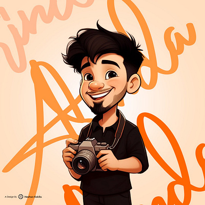 "Meet my creative inspiration 🎨📸. Always ready with a smile branding graphic design