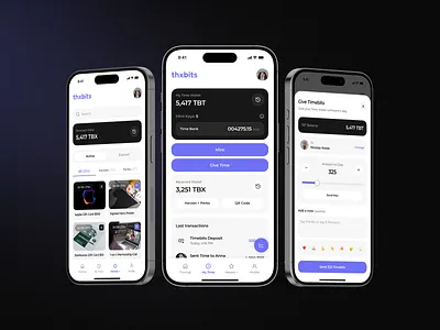 ThxBits — Social Recognition & Rewards App app auction branding crypto design mobile app mobile design rewards app ui uiux ux