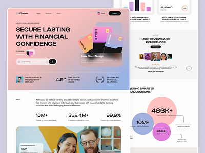 Finovo — Finance Website UI bank banking banking website design card digital banking e banking finance finance website fintech landing page online banking saas website ui ux walllet web web design web platform website website design