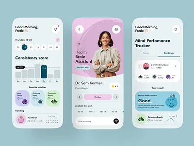 Mental Wellness Tracker App app app design design doctor health health app healthcare healthcare app medical medicine mobile mobile app ui ux
