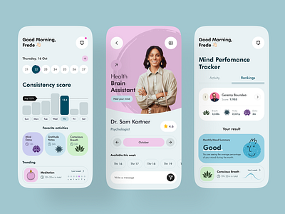 Mental Wellness Tracker App app app design design doctor health health app healthcare healthcare app medical medicine mobile mobile app ui ux