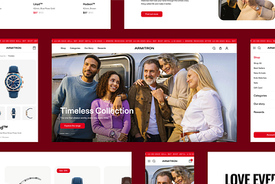 Armitron Shopify Redesign: +98% Organic Traffic Growth clean ui design process ecommerce app light mode luxury watches minimal design modern design online store premium design product design product page design typography ui design user experience user interface ux design watch ecommerce watch shop watch store web design