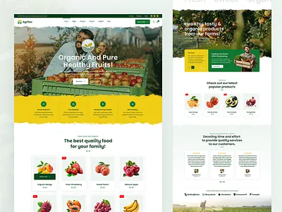 Agritec Organic Shop agriculture business agritech startups agritourism business cattle farm corporate creative eco farm farm products store farming healthy food livestock organic farm organic food organic products store smart agriculture ui