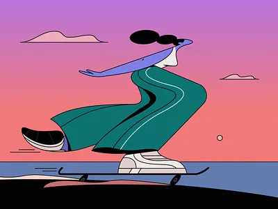 Skater branding character character design graphic design il illustraion illustration motion graphics sunset