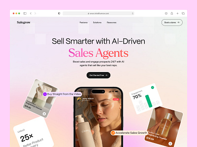 Salegrow - AI- driven sales marketing website ai ai driven marketing ai marketing automation ai workflow automation marketiing marketing automation sales agent uiux website design