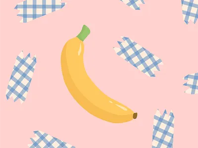 Banana at the Museum aesthetic commercialuse cute flatdesign flatillustration fun graphic design illustration modern pastel color vector