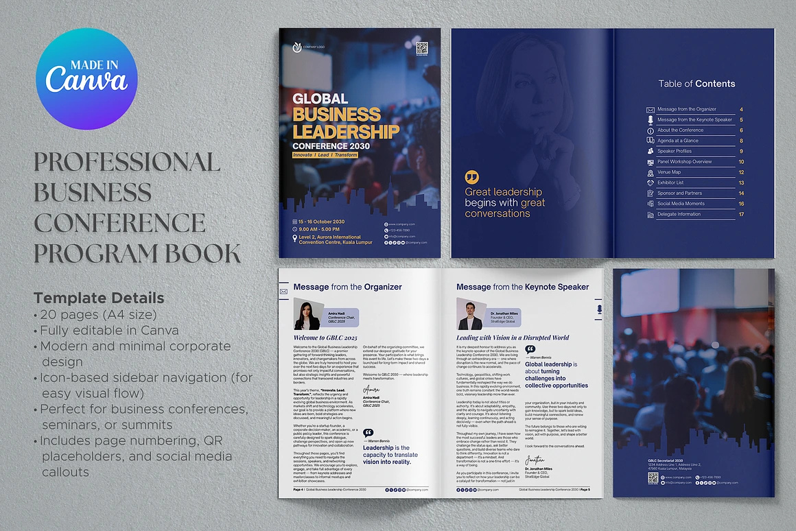 Professional Conference Program Book Template branding business business conference business summit conference programe conference rate card editorial layout event booklet event sponsorship graphic design magazine template program booklet template