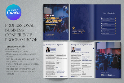Professional Conference Program Book Template branding business business conference business summit conference programe conference rate card editorial layout event booklet event sponsorship graphic design magazine template program booklet template