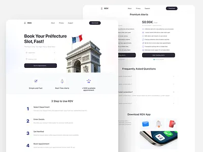 Booking Website ai app appointment booking site city department design edit embassage france light office perfecto profile site ui ui design web ui website