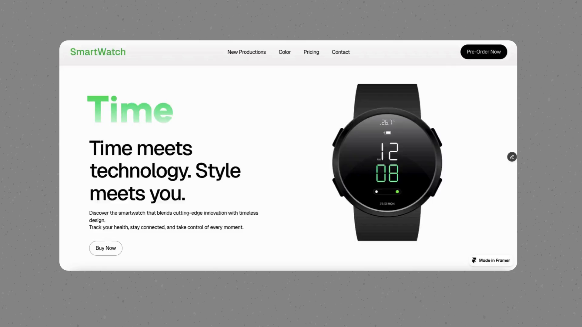Example of Landing Page Responsive - Smart Watch