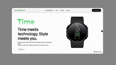 Landing Page Responsive - Smart Watch framer landing page responsive smart watch ui ui ux ux