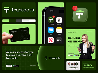 Transacts AI Fintech Brand Identity Design app bahauddin banking app brand brand identity branding design financial logo fintech branding fintech logo graphic design logo design minimal logo mobile app design modern logo tech branding transacts ai visual identity web webray studio