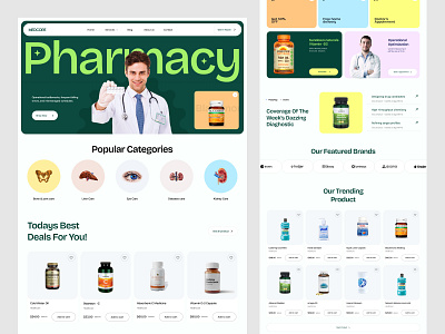 Medcore – Online Pharmacy E-commerce Website Design clean ui design clinic doctor ecommerce ui design healthcare platform healthcare website healthtech website hospital medical ecommerce medical website medicine medicine delivery online medicine store pharmacy pharmacy landing page pharmacy ui pharmacy website product page design ux design website