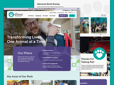 Nonprofit Website Design - The Animal Foundation adopt adoption animal foundation branding charity community design dogs foundation non profit nonprofit nonprofit website design pets services sheltering ui vet clinic webdesign