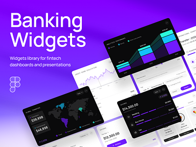 Fintech Dashboard Concept — Banking Widgets Template banking clean components dashboard design finance fintech mobile ui user interface ux widgets
