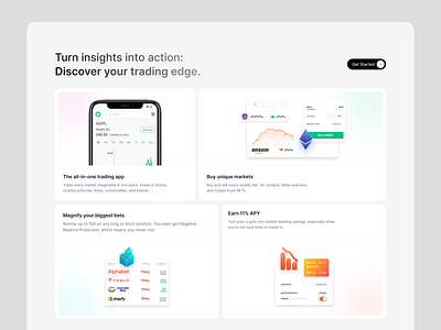 Bento Card UI Design For Trading bento card bento ui bentogrid blockchain crypto crypto trading trading ui design web design web3