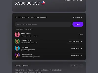 Personal Account Dashboard — Banking Widgets Templates account balance banking clean dashboard design finance fintech income personal account templates tracking ui user interface ux widgets