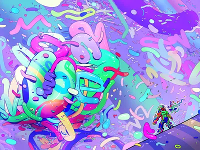 Exploring an Ethereal Cluster celestial clip studio paint colorful comic comic art concept art cosmic digital art illustration sci fi art science fiction weird world building