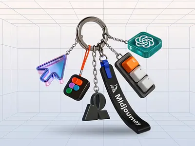 Design Tools Keychain — 3D Animation 3d 3d animation ai ai 3d ai design animation creative design design tips design tools illustration interaction motion graphics
