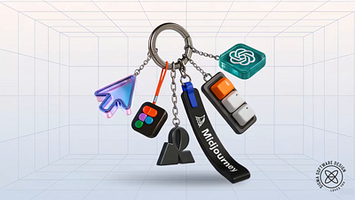Design Tools Keychain — 3D Animation 3d 3d animation ai ai 3d ai design animation creative design design tips design tools illustration interaction motion graphics