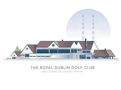 The Royal Dublin Golf Club building clubhouse design golf house illustration sport