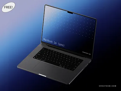 😍 Free Macbook 16 Pro Mockup Floating On Gradient Background adobe photoshop device mockup free free mockup freebies graphic design macbook pro 16 macbook pro 16 mockup mockup psd