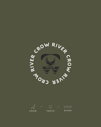 Crow River Orthodontics brand design brandmark crow dentist logo design minnesota orthodontist river stamp font tooth