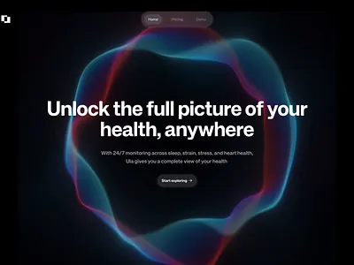 Ula health AI startup - landing page ai animation figma landing page motion graphics shader shaders ui webgl website