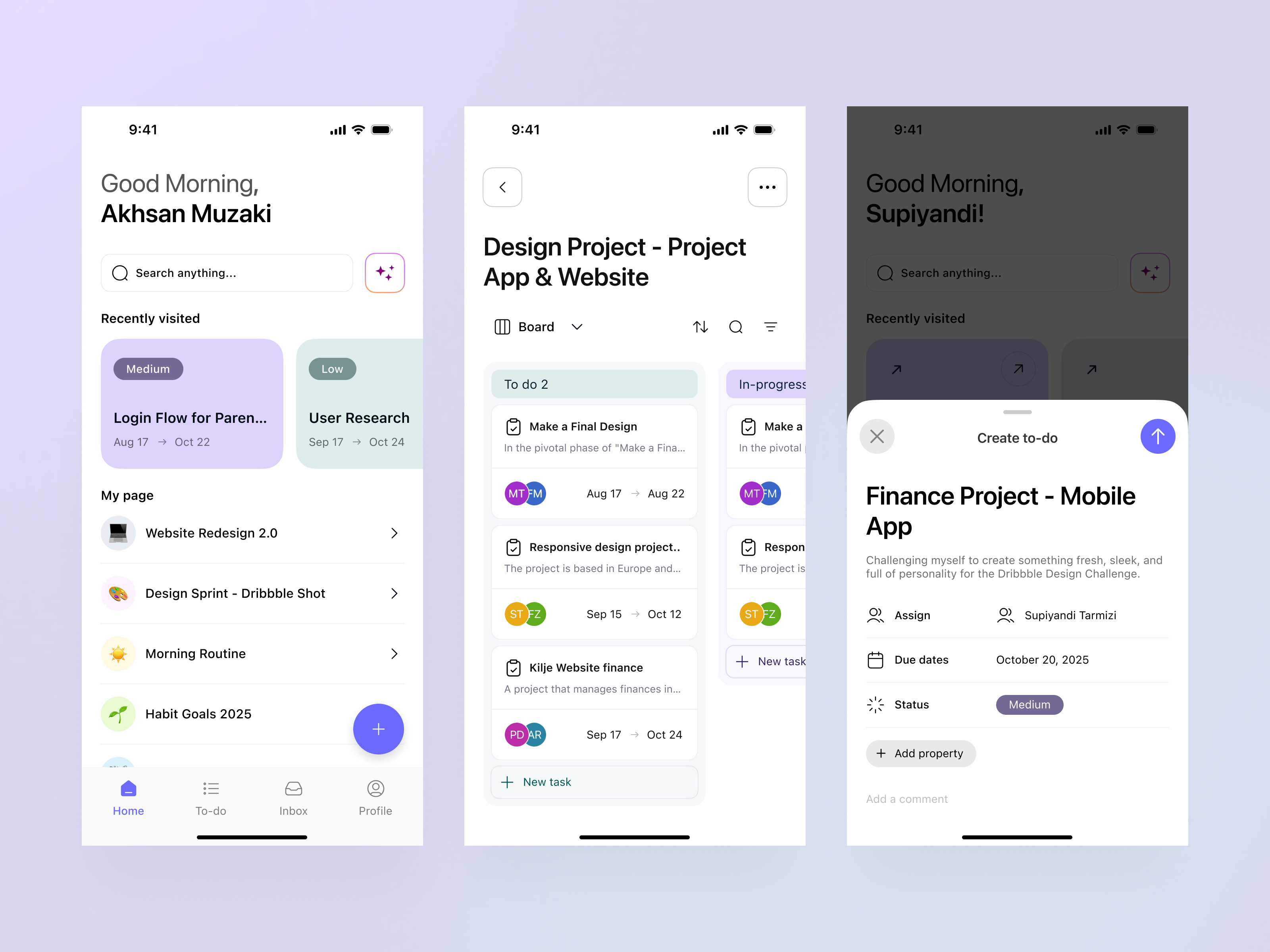 Task Project Management - Mobile App app board kanban management mobile mobile app pastel product project schedule task user exprience work list