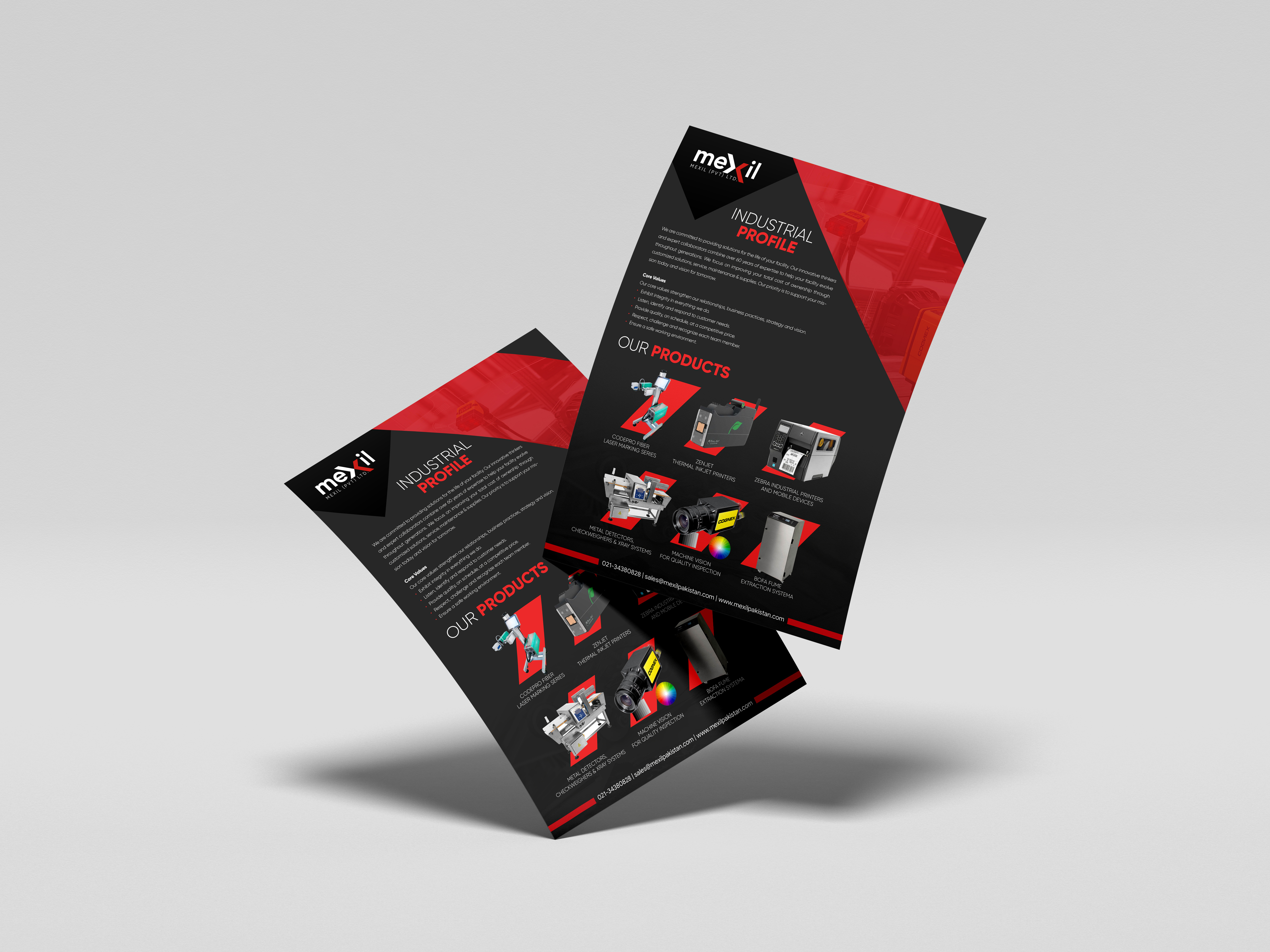 Industrial Product Flyer Design for Mexil Industries cyberavanza