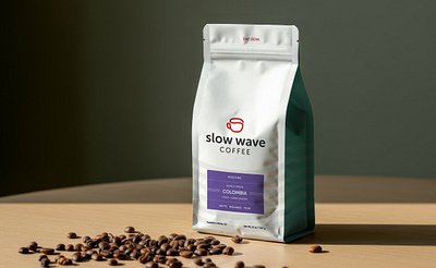 Slow Wave Coffee bag beans cafe coffee label packaging pouch roaster slow wave