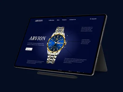 ARVION – Luxury Watch E-Commerce Website Design branding clen design design e commerce hero section landingpage luxury watch minimal design ui ui interface uxui website design
