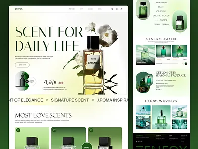 Perfume eCommerce Website Design bangladeshi design agency fragrant fragrant website design landing page design modern design modern landing page perfume perfume design perfume landing page perfume template design perfume website design product design ui design web design website design zenfox zenfox perfume